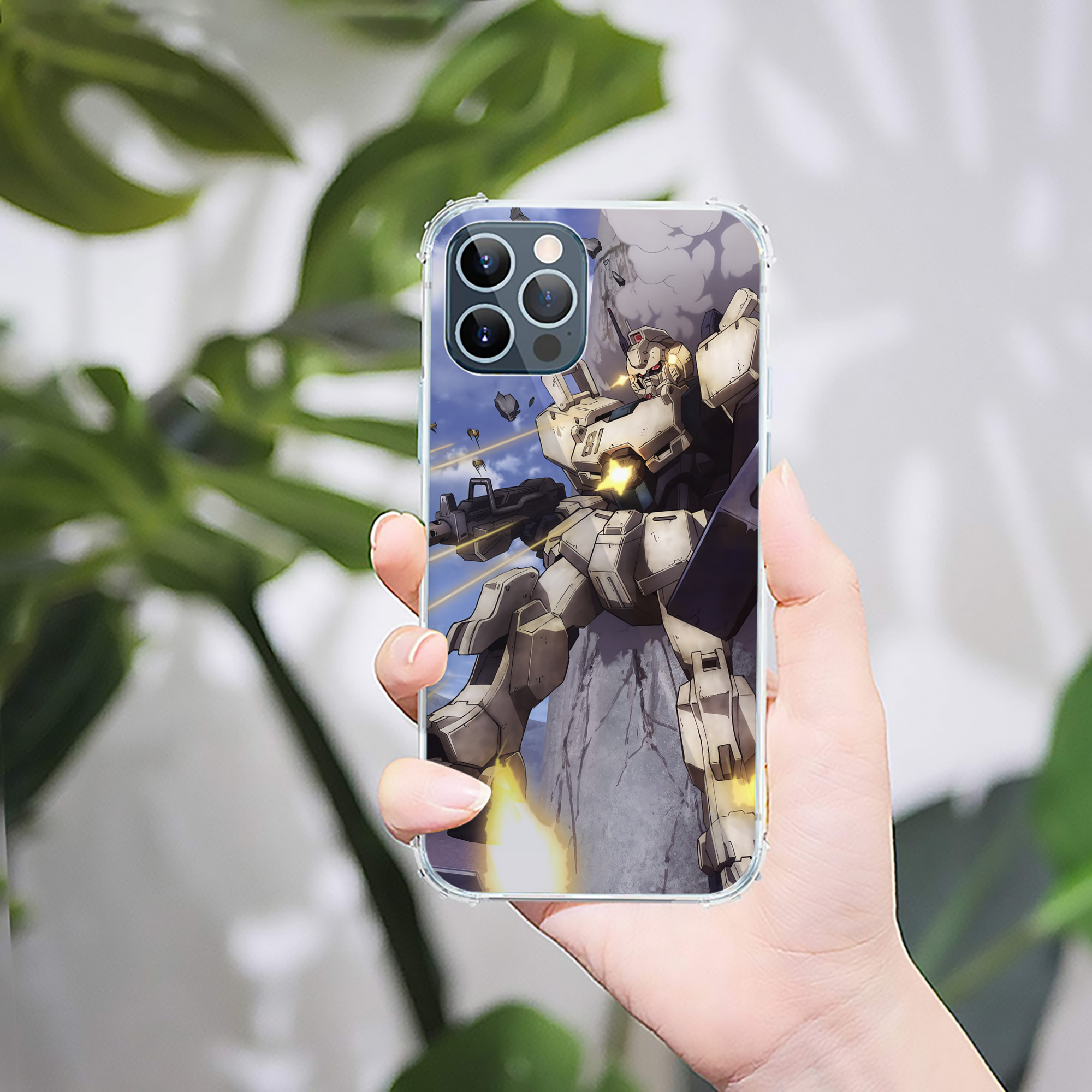（画像用） 機動戦士ガンダム Mobile Suit Gundam 【iPhone 12シリーズ対応】透明スマホケース（クリアソフトケース）